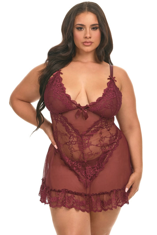 Plus size Babydoll Valentine Zinfandel