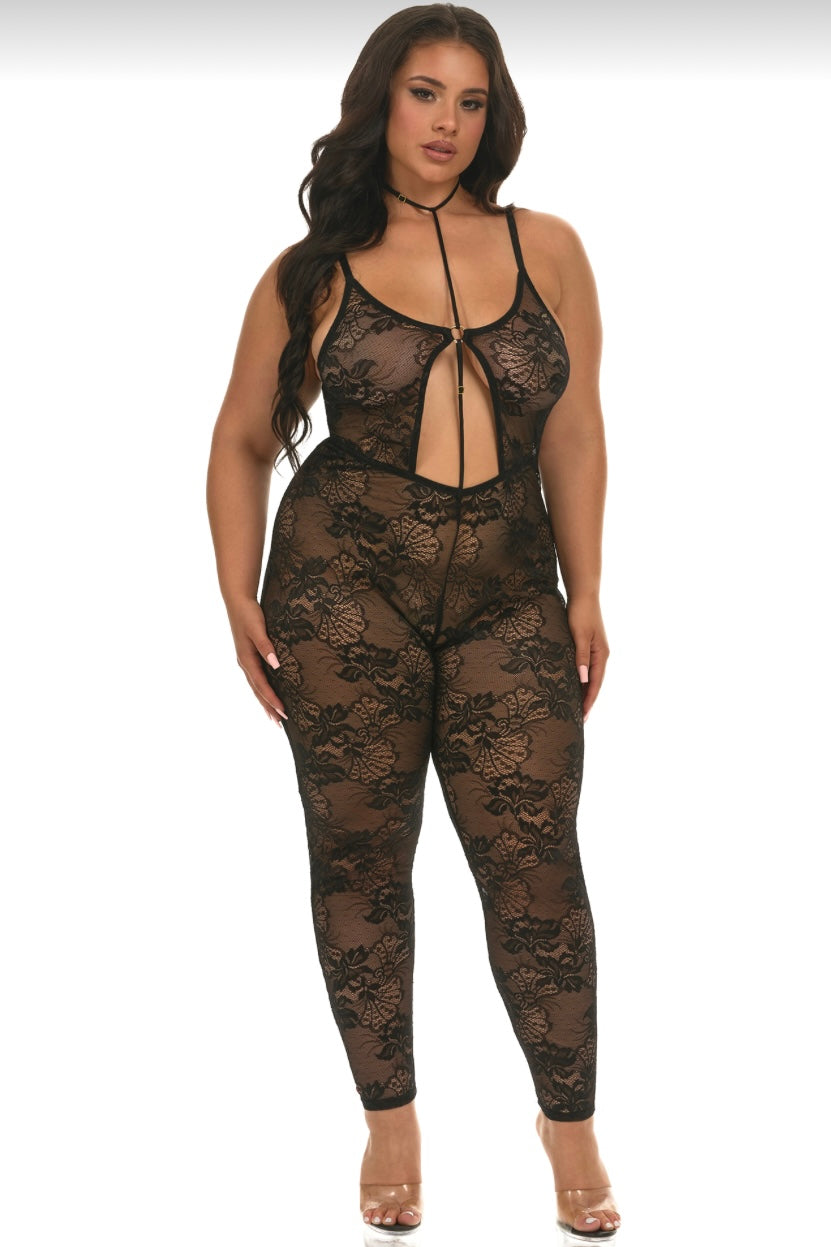 Plus size Presley lace catsuit