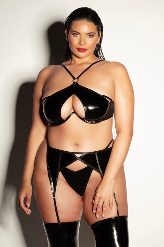 Plus size vinyl set-Curvynlingerie Plus Size.com