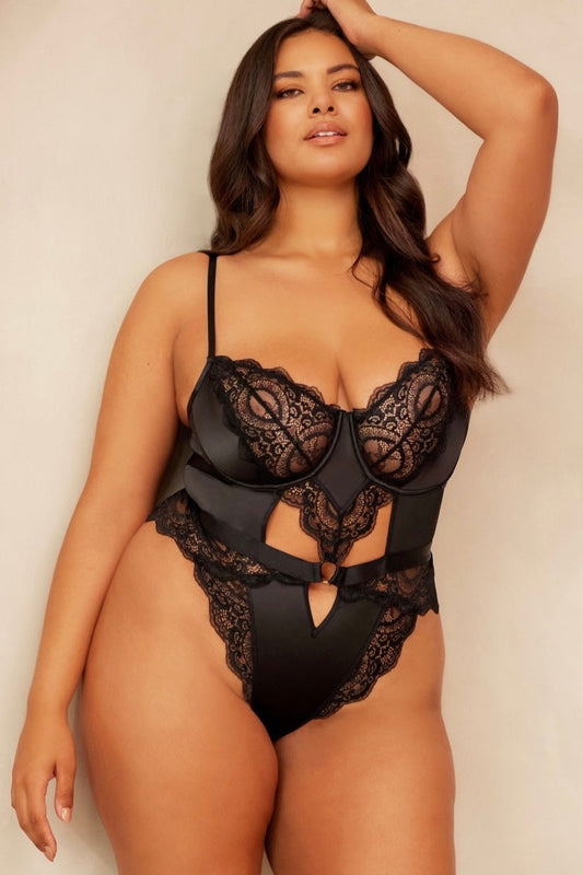 Plus size Minna underwire teddy-Curvynlingerie Plus Size.com