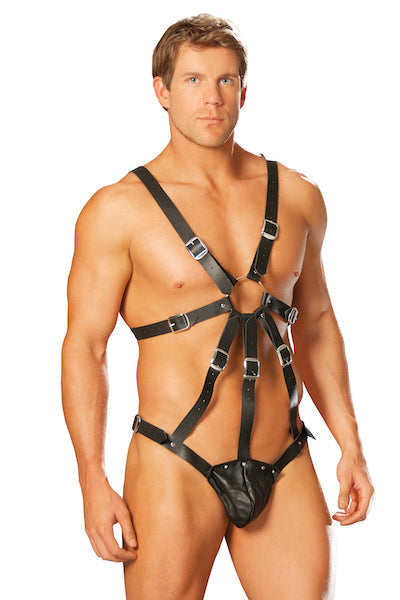 Men's leather harness - Curvynlingerie Plus Size 