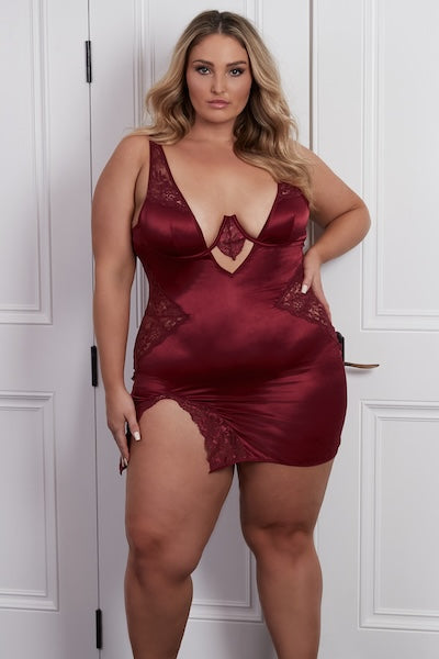 Plus size High apex babydoll rhubarb