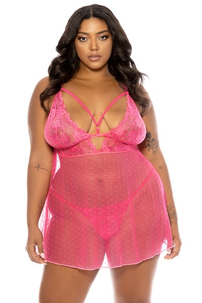 Plus size Babydoll Aphrodite pink